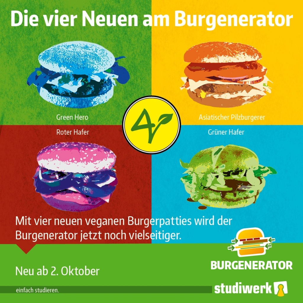 Bild: Vier neue vegane Patties im Burgenerator